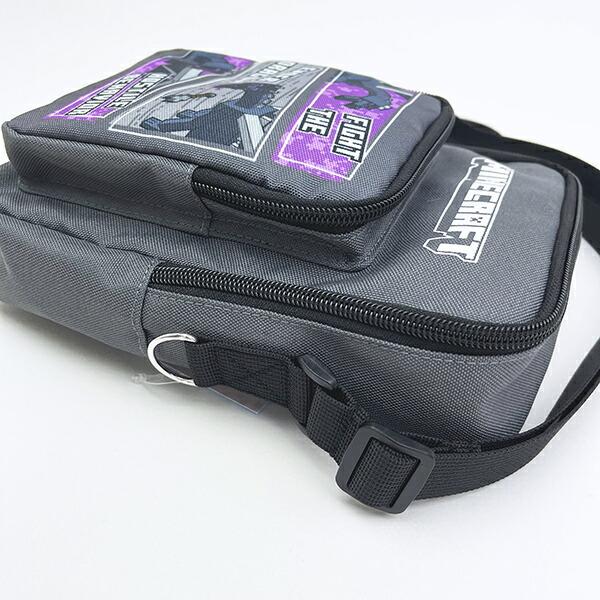 マインクラフト エンダードラゴン ポケット付きショルダーバッグ グレー 商品画像4：キャラグッズPERFECT WORLD TOKYO