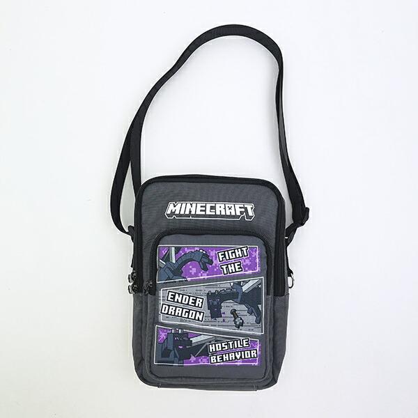 マインクラフト エンダードラゴン ポケット付きショルダーバッグ グレー
