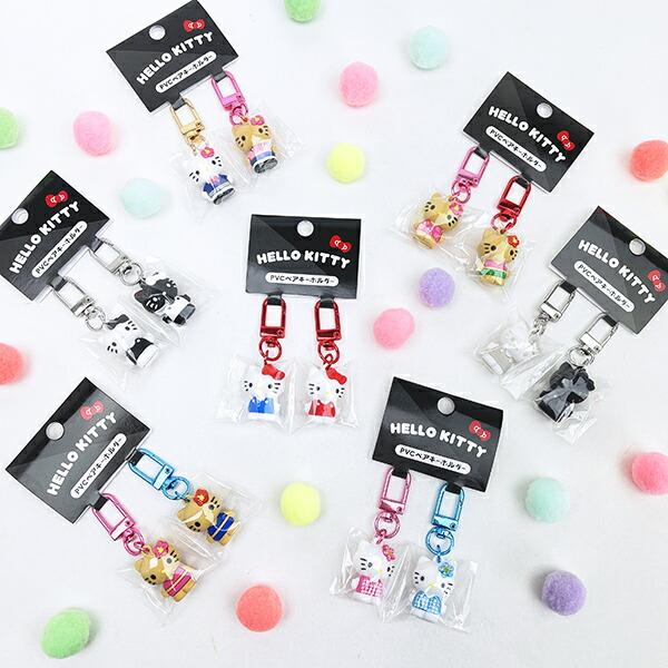 サンリオ ハローキティ ホワイトブラック PVCペアキーホルダー Sanrio 商品画像2：キャラグッズPERFECT WORLD TOKYO