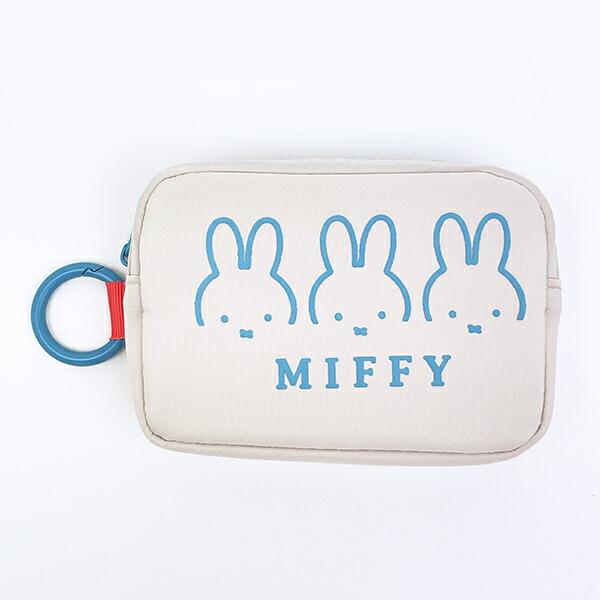 ミッフィー miffy カラビナ付ミニポーチ (ブルー)