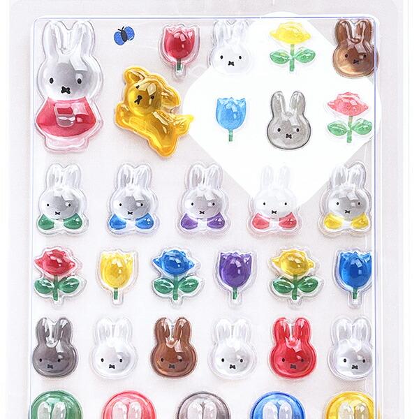 ミッフィー miffy ぽてジェムシール ブラウン 文具 日本製 商品画像2：キャラグッズPERFECT WORLD TOKYO