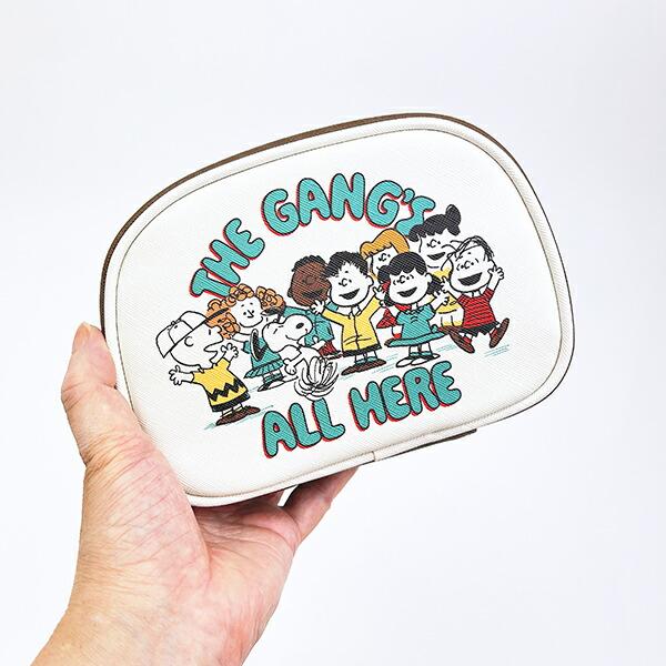 スヌーピー ラウンドポーチ ベージュ PEANUTS 75th SNOOPY 商品画像6：キャラグッズPERFECT WORLD TOKYO