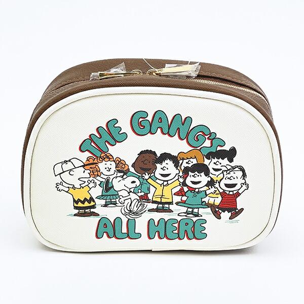 スヌーピー ラウンドポーチ ベージュ PEANUTS 75th SNOOPY