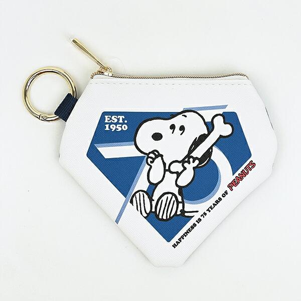 スヌーピー ダイヤモンドポーチ (ブルー) PEANUTS 75th SNOOPY