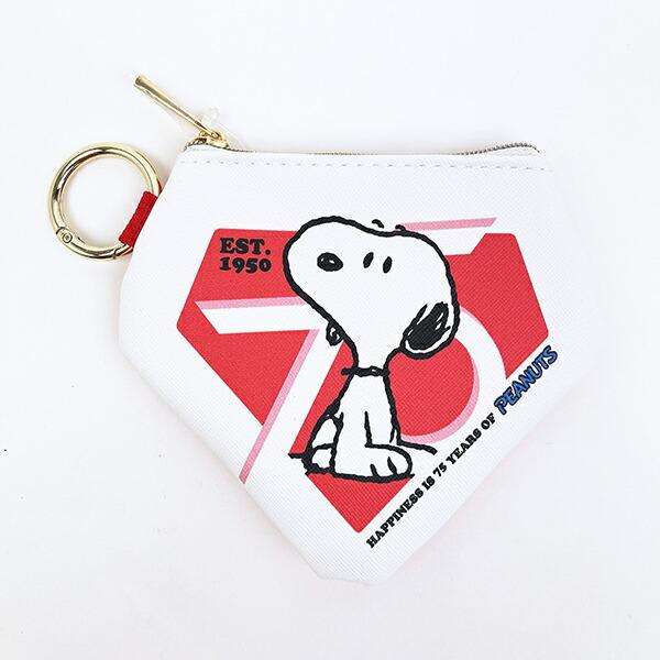 スヌーピー ダイヤモンドポーチ (ピンク) PEANUTS 75th SNOOPY
