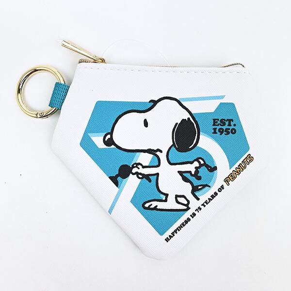 スヌーピー ダイヤモンドポーチ (グリーン) PEANUTS 75th SNOOPY
