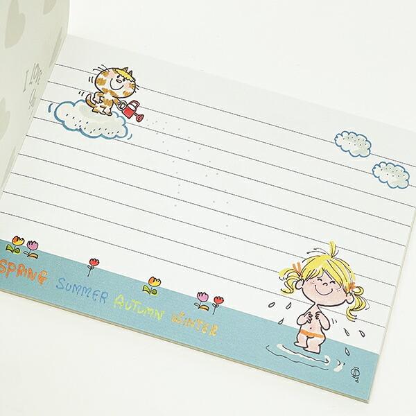 水森亜土 メモパッド(シール付き) ピンク 文具 日本製 商品画像4：キャラグッズPERFECT WORLD TOKYO