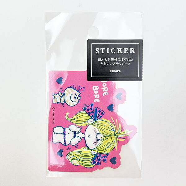 水森亜土 ダイカット ステッカー 濃ピンク シール 文具 日本製
