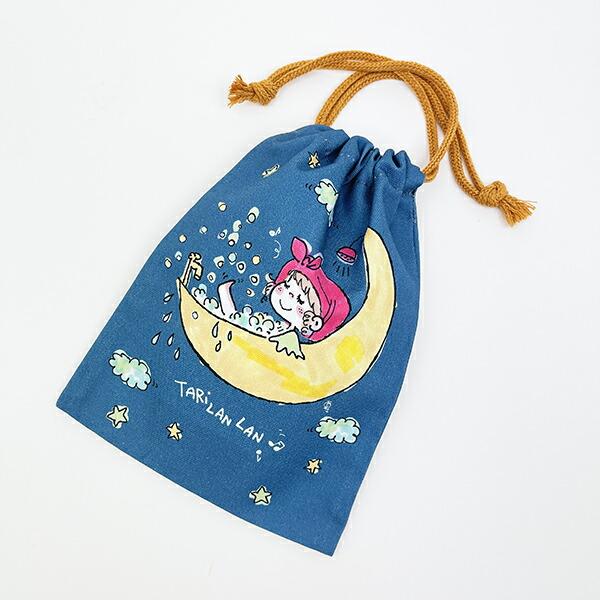 水森亜土 巾着(S) 紺 日本製 商品画像4：キャラグッズPERFECT WORLD TOKYO