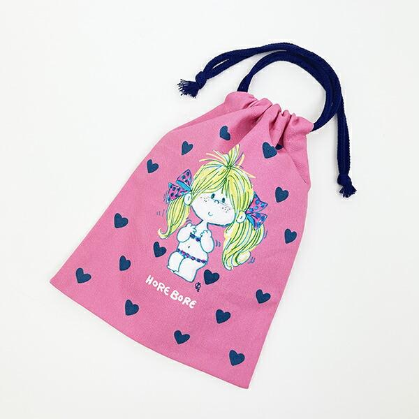 水森亜土 巾着(S) 濃ピンク 日本製 商品画像4：キャラグッズPERFECT WORLD TOKYO