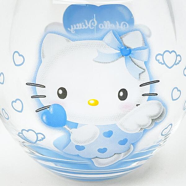 サンリオ ハローキティ まんまるグラス(ブルー) エンジェルキティ コップ 日本製 Sanrio 商品画像2：キャラグッズPERFECT WORLD TOKYO