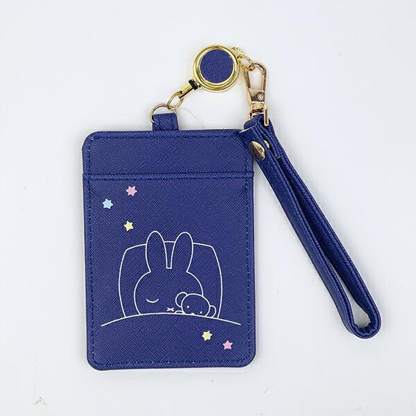 ミッフィー miffy リール付きパスケース Starry Night柄 ブルー 定期入れ