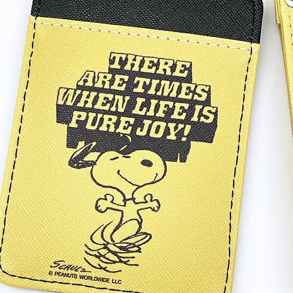 スヌーピー リール付きパスケース イエロー 定期入れ SNOOPY 商品画像2：キャラグッズPERFECT WORLD TOKYO