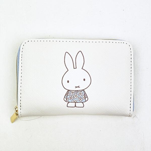 ミッフィー miffy コインケース ( オフホワイト) お財布 フラワードレス柄 小物シリーズ 商品画像1：キャラグッズPERFECT WORLD TOKYO