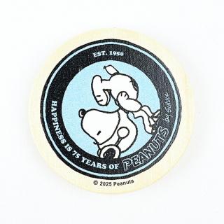 スヌーピー 丸型木のマグネット アクア PEANUTS 75th SNOOPY スヌーピー 丸型木のマグネット アクア PEANUTS 75th SNOOPY