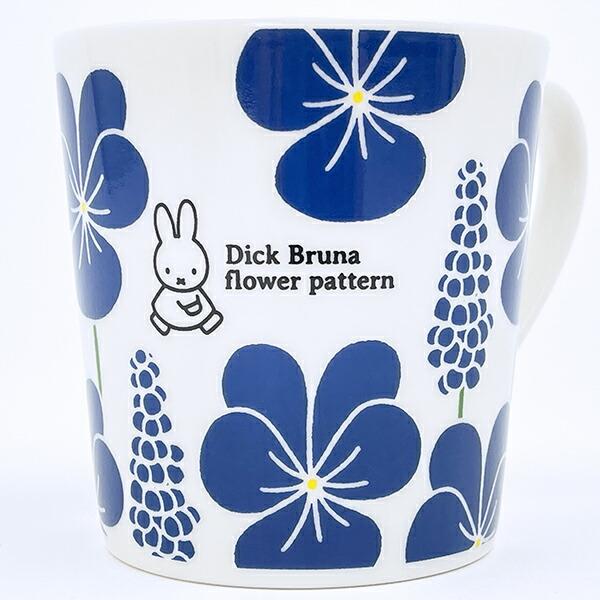 ミッフィー miffy フラワーパターン たっぷりマグカップ ブルー コップ 日本製 商品画像2：キャラグッズPERFECT WORLD TOKYO