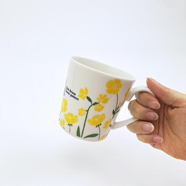 ミッフィー miffy フラワーパターン たっぷりマグカップ イエロー コップ 日本製 商品画像4：キャラグッズPERFECT WORLD TOKYO