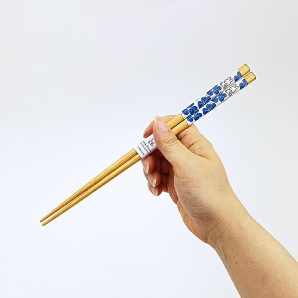 ミッフィー miffy フラワーパターン 和紙巻箸(ブルー) 食器 日本製 商品画像3：キャラグッズPERFECT WORLD TOKYO