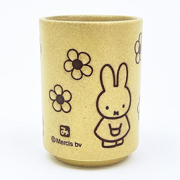 ミッフィー miffy お花 湯呑 イエローベージュ コップ 食器 日本製 商品画像2：キャラグッズPERFECT WORLD TOKYO