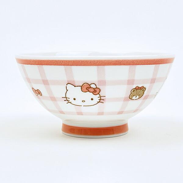 サンリオ ハローキティ 染付茶碗 チェック 食器 日本製 Sanrio 商品画像3：キャラグッズPERFECT WORLD TOKYO