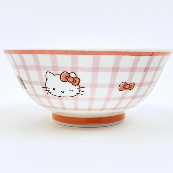 サンリオ ハローキティ 染付どんぶり チェック 食器 日本製 Sanrio 商品画像3：キャラグッズPERFECT WORLD TOKYO