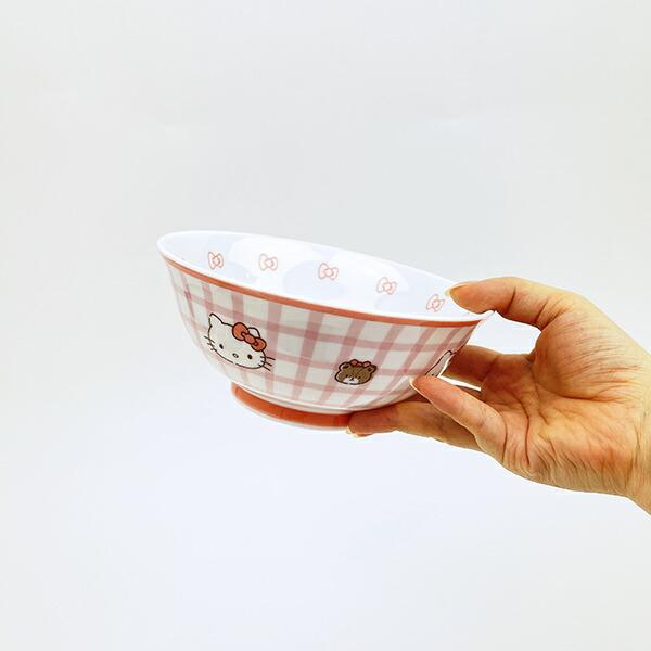 サンリオ ハローキティ 染付どんぶり チェック 食器 日本製 Sanrio 商品画像5：キャラグッズPERFECT WORLD TOKYO