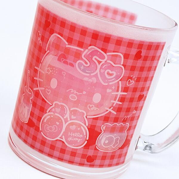 サンリオ ハローキティ 50th ガラスマグカップ コップ 日本製 Sanrio 商品画像2：キャラグッズPERFECT WORLD TOKYO