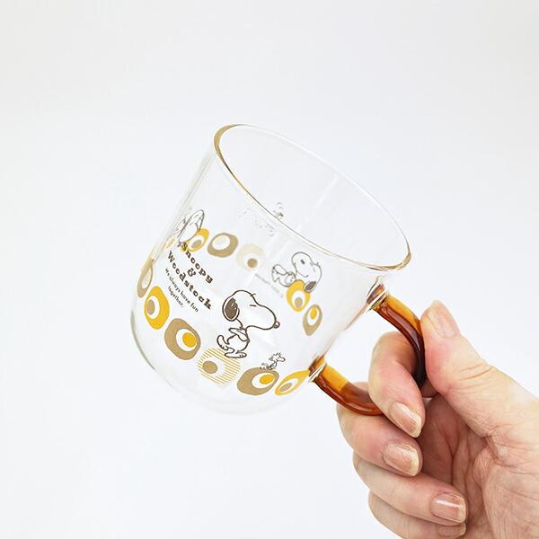 スヌーピー ブラウン・キューブ カラーハンドル耐熱ガラスマグカップ コップ 日本製 SNOOPY 商品画像4：キャラグッズPERFECT WORLD TOKYO