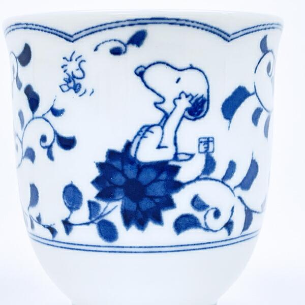 スヌーピー 藍唐草 湯呑 コップ 日本製 SNOOPY 商品画像2：キャラグッズPERFECT WORLD TOKYO