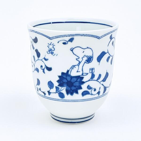 スヌーピー 藍唐草 湯呑 コップ 日本製 SNOOPY