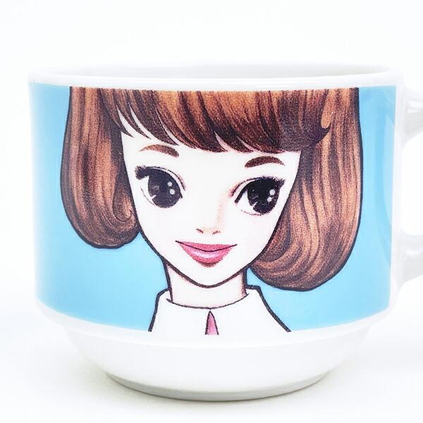 内藤ルネ ルネガール デミタスカップ＆ソーサー ブルー マグカップ 食器 日本製 商品画像2：キャラグッズPERFECT WORLD TOKYO