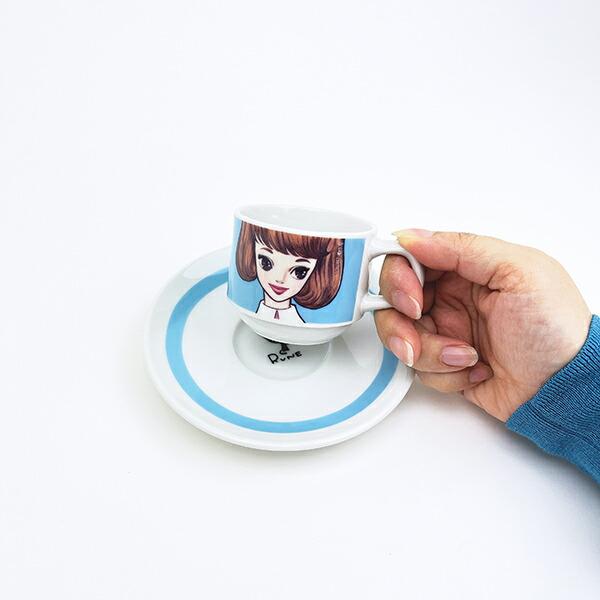 内藤ルネ ルネガール デミタスカップ＆ソーサー ブルー マグカップ 食器 日本製 商品画像5：キャラグッズPERFECT WORLD TOKYO
