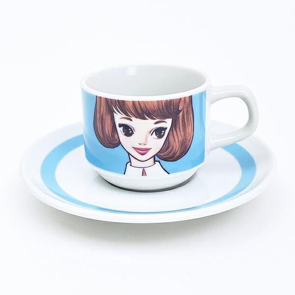 内藤ルネ ルネガール デミタスカップ＆ソーサー ブルー マグカップ 食器 日本･･･