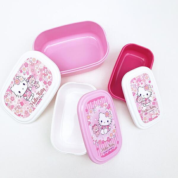 サンリオ ハローキティ シール容器 3Pセット ランチ 弁当箱 sanrio 商品画像2：キャラグッズPERFECT WORLD TOKYO
