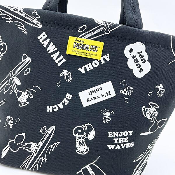 スヌーピー ネオプレン保冷ランチバッグ  ブラック ランチ SNOOPY 商品画像4：キャラグッズPERFECT WORLD TOKYO