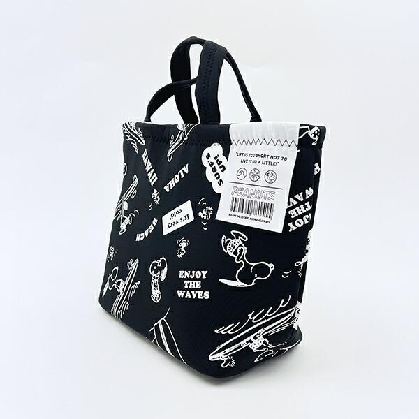 スヌーピー ネオプレン保冷ランチバッグ  ブラック ランチ SNOOPY 商品画像5：キャラグッズPERFECT WORLD TOKYO