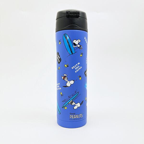 スヌーピー ワンプッシュボトル ブルー ランチ 水筒 SNOOPY 商品画像3：キャラグッズPERFECT WORLD TOKYO