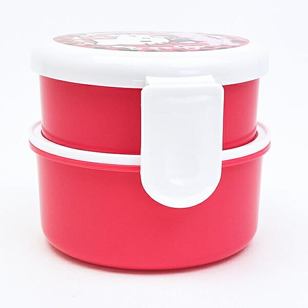 サンリオ ハローキティ 丸型ランチボックス2段（フォーク付き） お弁当箱 日本製 Sanrio 商品画像3：キャラグッズPERFECT WORLD TOKYO