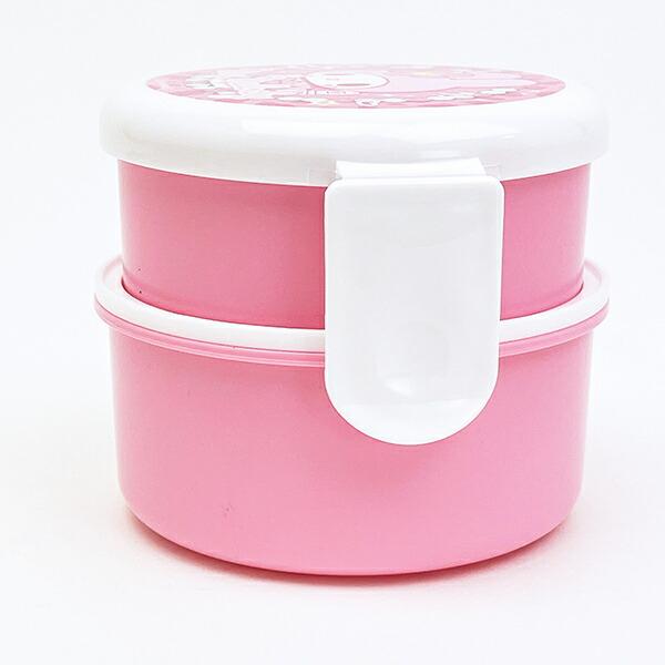 サンリオ マイメロディ 丸型ランチボックス2段（フォーク付き） お弁当箱 日本製 Sanrio 商品画像3：キャラグッズPERFECT WORLD TOKYO