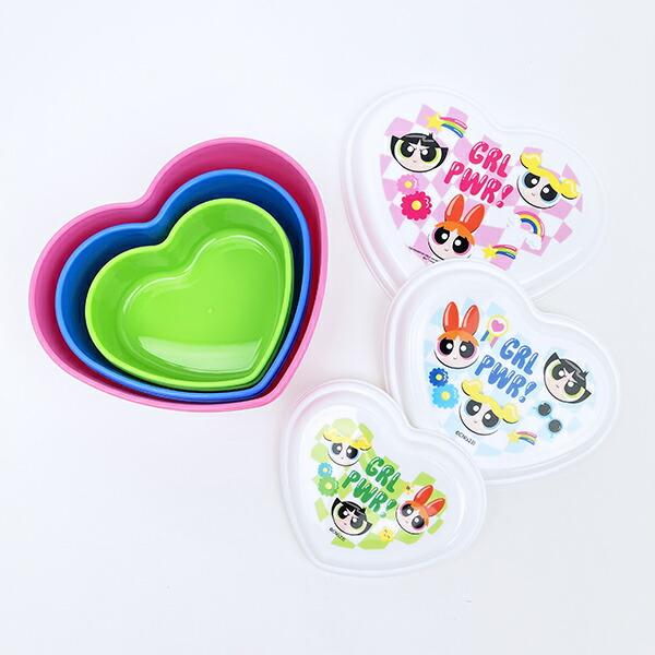 パワーパフガールズ 入子式ふわっとシール容器3点セット (ハート) 日本製 パワパフ 商品画像6：キャラグッズPERFECT WORLD TOKYO