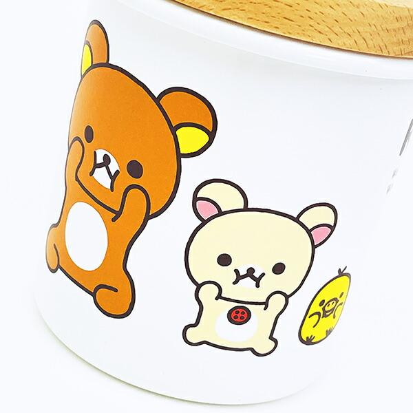 リラックマ マスコット付木蓋 ホーローキャニスター(750ml) キッチン 商品画像3：キャラグッズPERFECT WORLD TOKYO