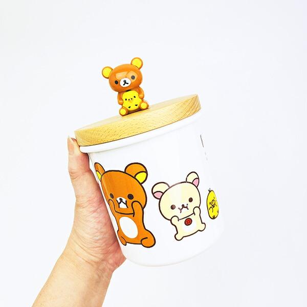 リラックマ マスコット付木蓋 ホーローキャニスター(750ml) キッチン 商品画像6：キャラグッズPERFECT WORLD TOKYO