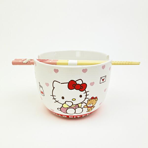 サンリオ ハローキティ 陶器製ボウル箸セット いつもいっしょのお友だちシリ･･･