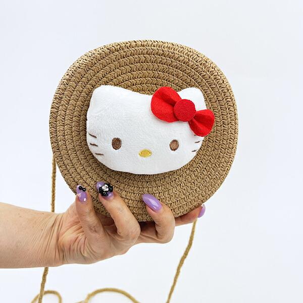 サンリオ ハローキティ ストロー素材ラウンド製ショルダーバッグ かごバッグ Sanrio 商品画像7：キャラグッズPERFECT WORLD TOKYO