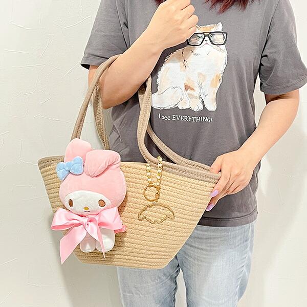 サンリオ マイメロディ ぬいぐるみ付かご風バッグ かごバッグ Sanrio 商品画像9：キャラグッズPERFECT WORLD TOKYO
