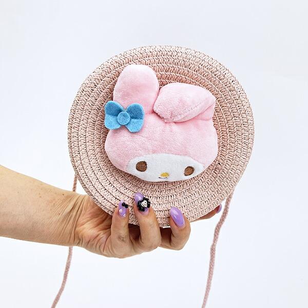 サンリオ マイメロディ ストロー素材ラウンド製ショルダーバッグ かごバッグ Sanrio 商品画像7：キャラグッズPERFECT WORLD TOKYO