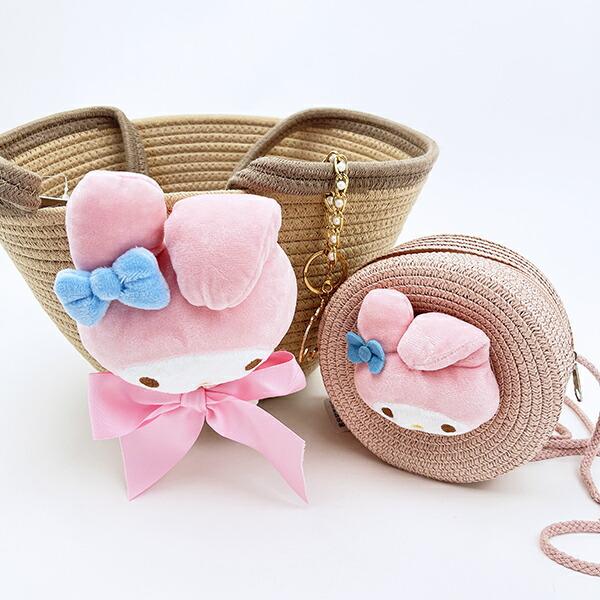 サンリオ マイメロディ ストロー素材ラウンド製ショルダーバッグ かごバッグ Sanrio 商品画像8：キャラグッズPERFECT WORLD TOKYO