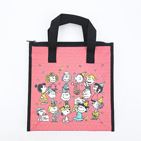 スヌーピー 不織布ランチバッグ ピンク ランチ PEANUTS 75th Anniversary SNO･･･