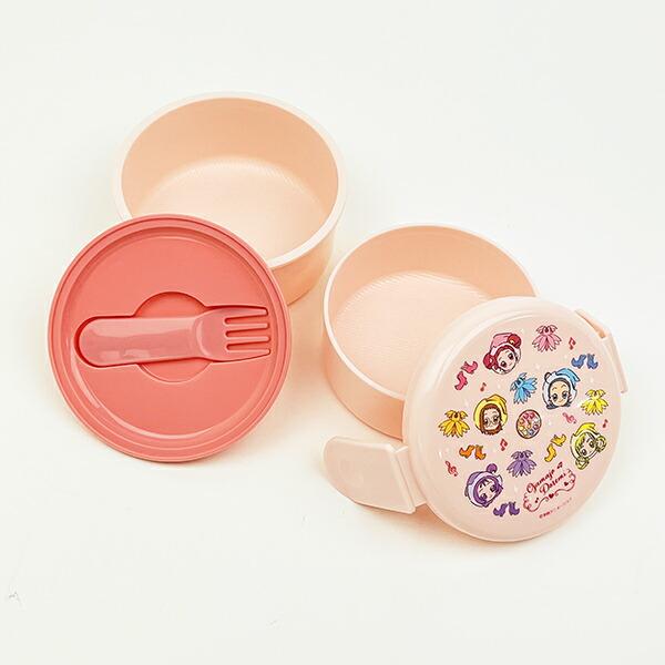 おジャ魔女どれみ 抗菌 丸型 ランチボックス 2段(フォーク付) ランチ 日本製 商品画像4：キャラグッズPERFECT WORLD TOKYO