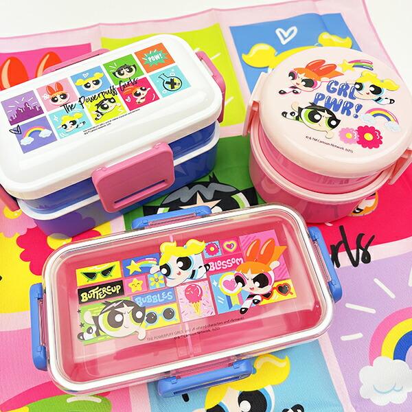 パワーパフガールズ 抗菌丸型ランチボックス2段(フォーク付) パワパフ 日本製 商品画像6：キャラグッズPERFECT WORLD TOKYO